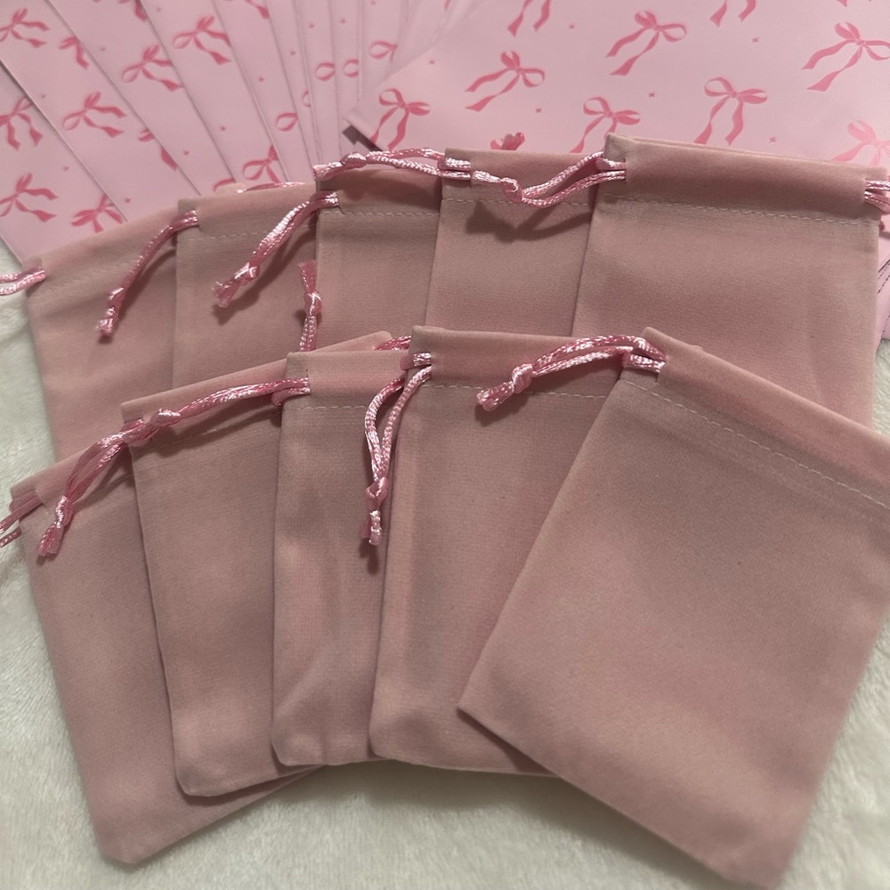 LAST SET π SMALL Pink Bows Poly Mailers 6x9 & Shipping Essentials Set - Picture 3 of 5